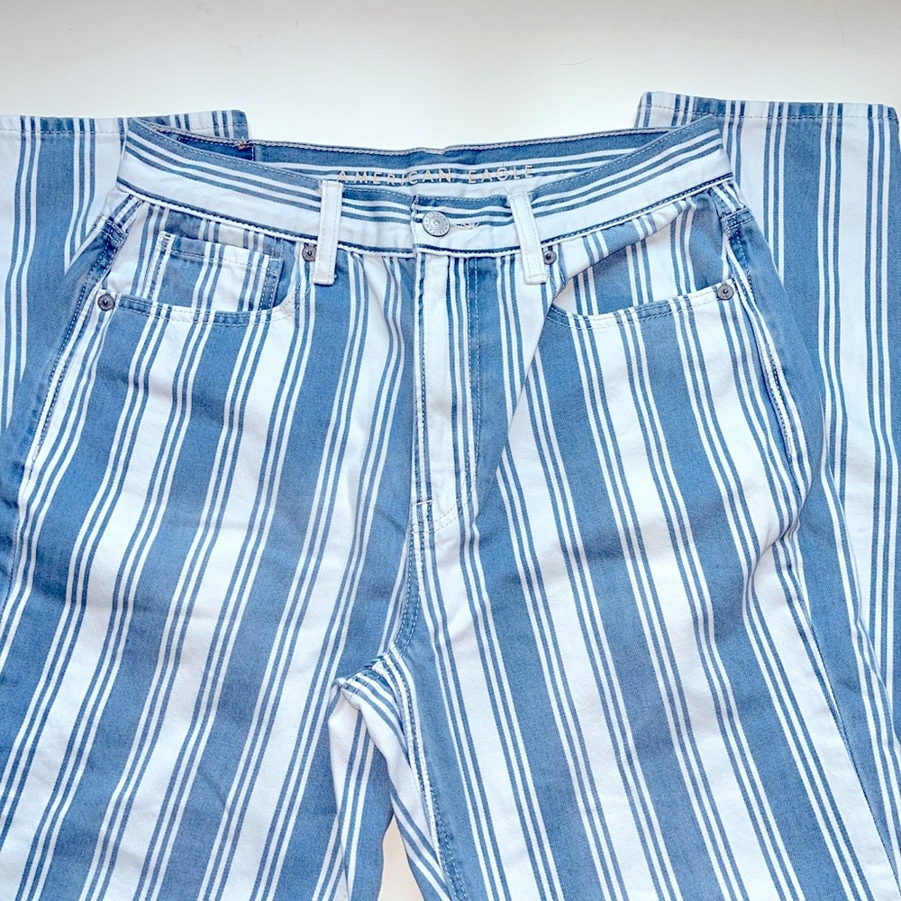 American Eagle Stripped Mom Jeans